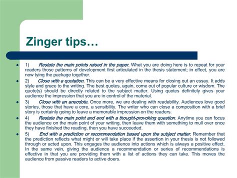 examples of zingers in writing.